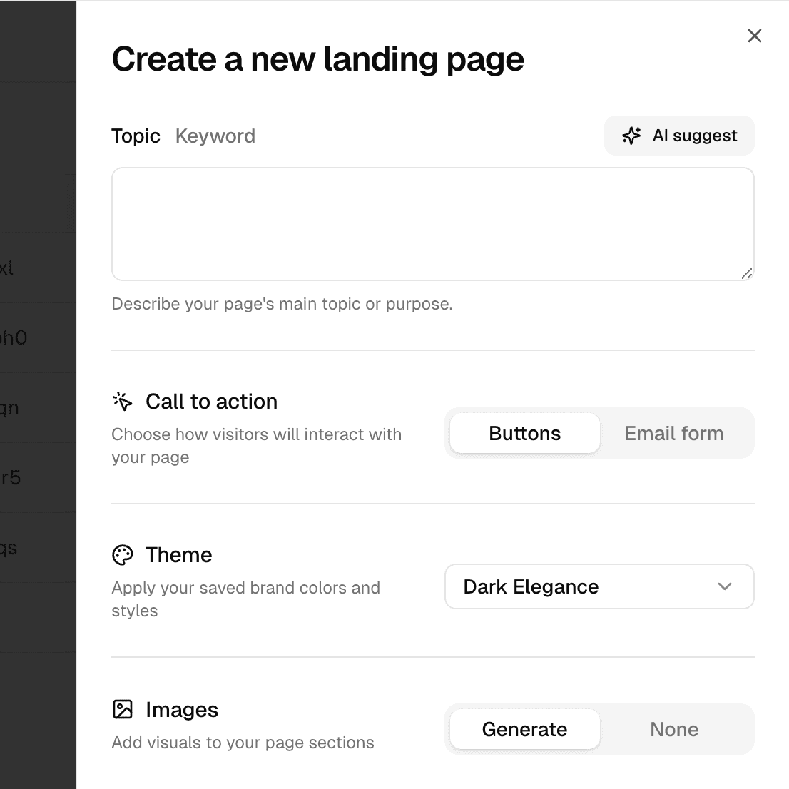 Generate from any topic or keyword